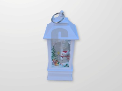 Фенер коледен бял - SNOWMAN